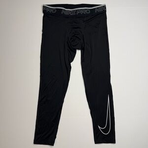 Nike Tights Men L Black Compression 3/4 Length Pro Athletic Gym Train DD1919-010